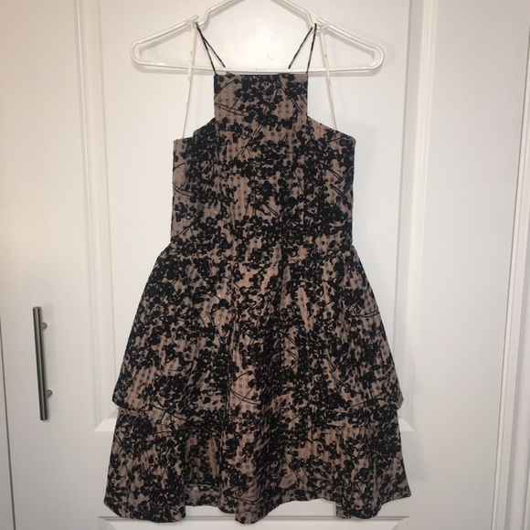 J.O.A Los Angeles dusty pink and black checked cherry blossom dress | size S - Picture 1 of 10